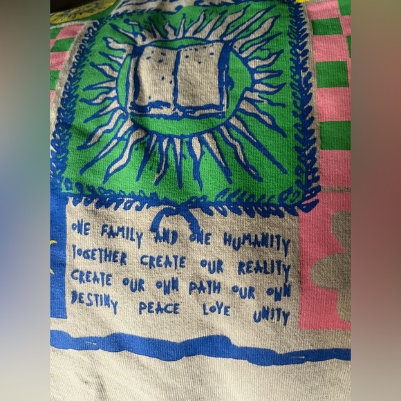 UO Urban Outfitters S M Unisex Beautiful Existence Crewneck Tan Sweatshirt Flaw - Picture 6 of 9